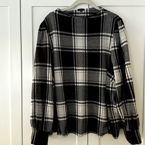 Talbots long sleeve plaid flannel top